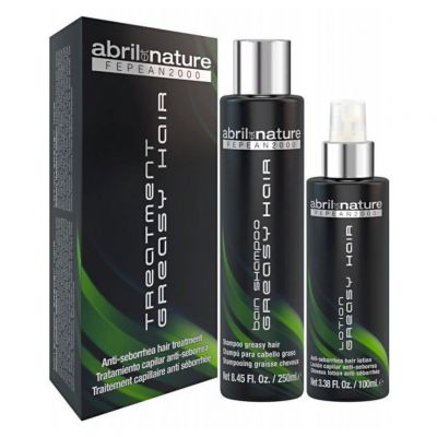 Abril Et Nature Fepean 2000 Treatment Greasy Hair, szampon + lotion przeznaczony do włosów z tendencją do łojotoku, 250ml + 100ml